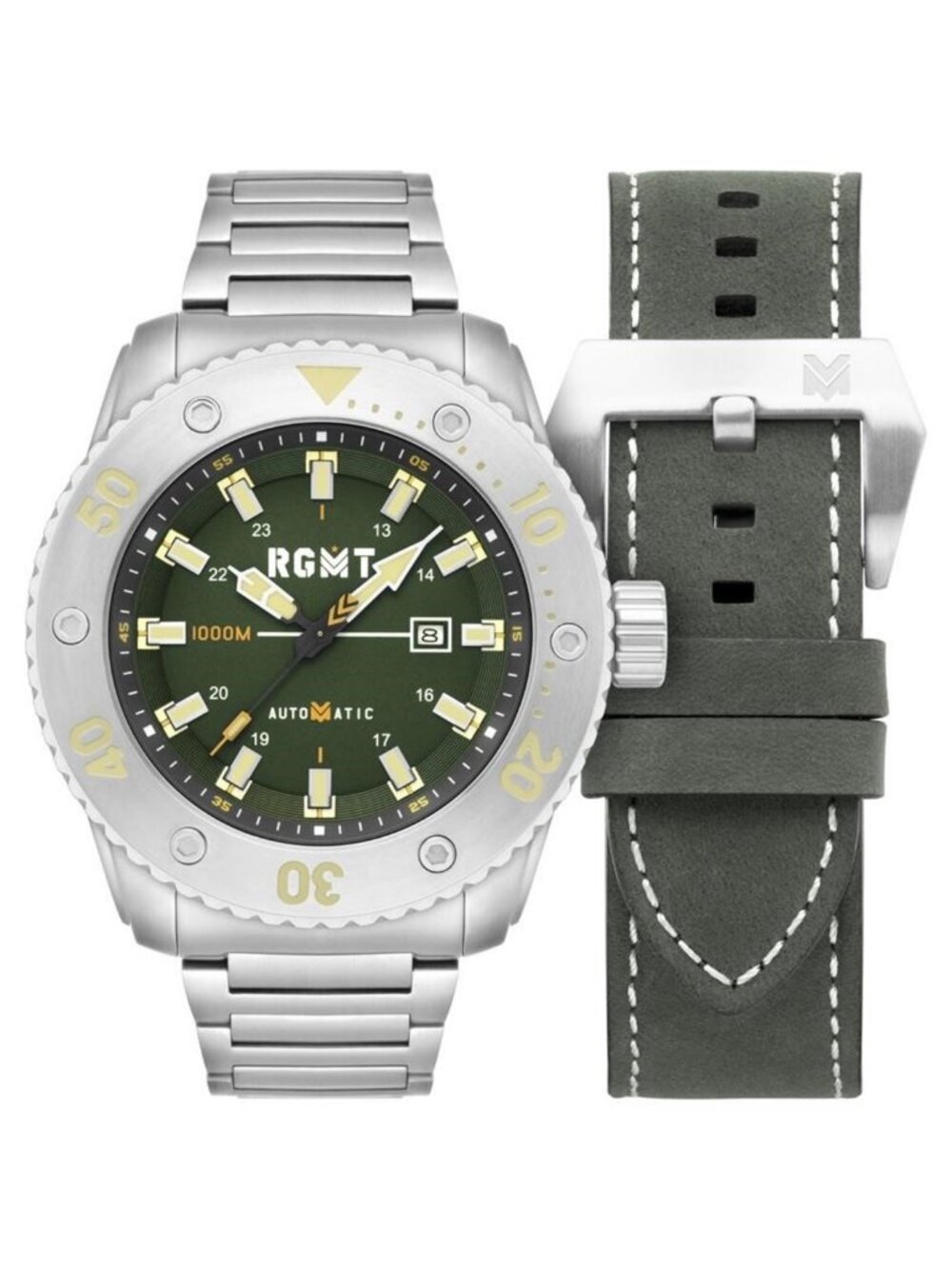 NWT Rgmt All-Brite Green Dial Men's Watch